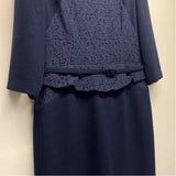 David Meister Size 12-L Women's Navy Solid Sheath Dress