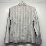 Cartonnier - Anthropologie Women's Size 4-S White-Blue Stripe Blazer Jacket