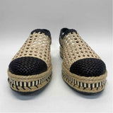 Tory Burch Size 9 Women's Beige-Black Cut Out Slingback Espadrilles Shoes
