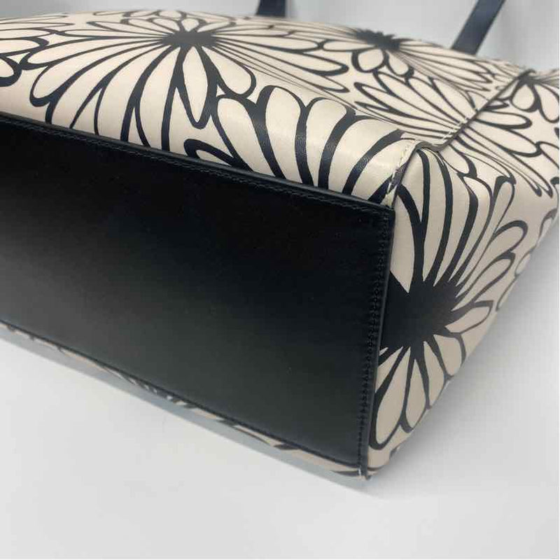Kate Spade Black-Tan Floral Tote Handbag