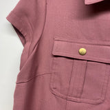 Sharagano Size 14-XL Women's Rose Solid Short Sleeve Dress