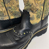 Ariat Size 7 Women's Black-Tan Beaded Western Boots