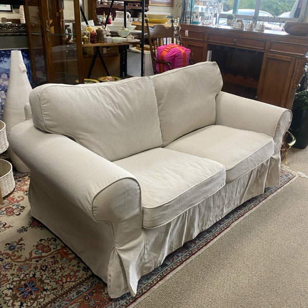 Ikea Beige Fabric Solid Loveseat