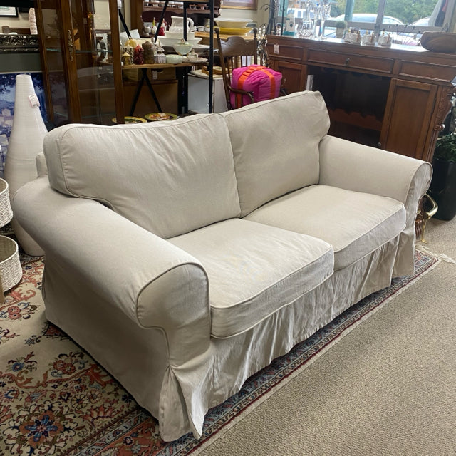 Ikea Beige Fabric Solid Loveseat