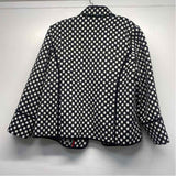 Chico's Women's Size 1-M Black-White Polka Dot Open Front Jacket