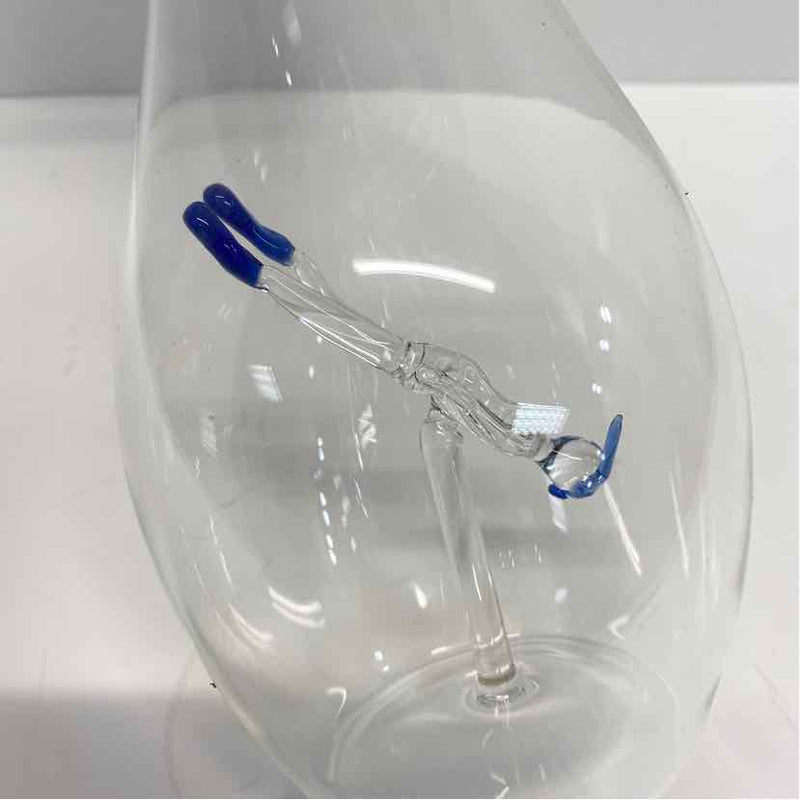 Clear Glass Bottle w "Floating" snorkeler and Cork Top