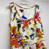 Worth Size 6-S Women's White-Multicolor Pattern Sheath Dress