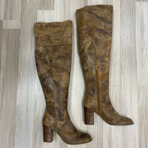 Diba True Size 9 Women's Tan Distressed Knee High Boots