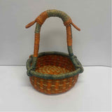 Alaffia Baskets Orange-Green Savannah Grass Basket
