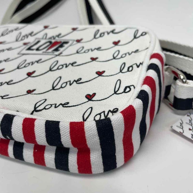 Brighton White-Red Canvas Pattern Crossbody Handbag