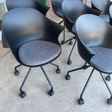 On Wheels Black Plastic Chair