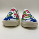 Baretraps Size 10 Women's White-Multicolor Floral Slip On Shoes