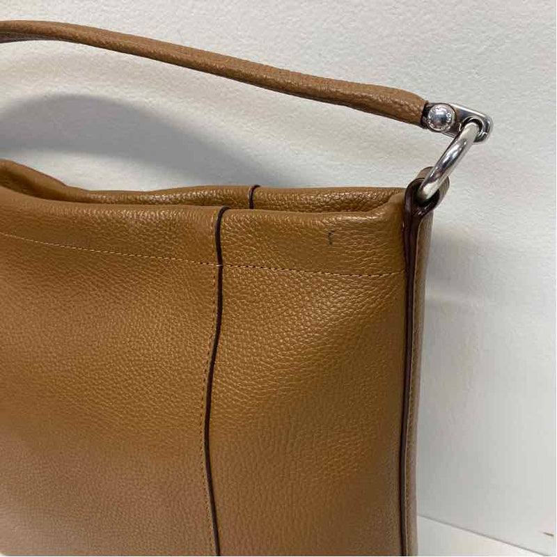Coach Caramel Leather Pebbled Shoulder Handbag