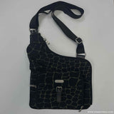 Baggallini Black-Green Nylon Animal Print Sling Bag Handbag