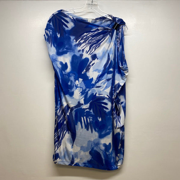 Kenneth Cole Women's Size S Blue-White Abstract Tunic Dress