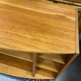 Brown Wood 8 Shelf Low Rise Entertainment Center