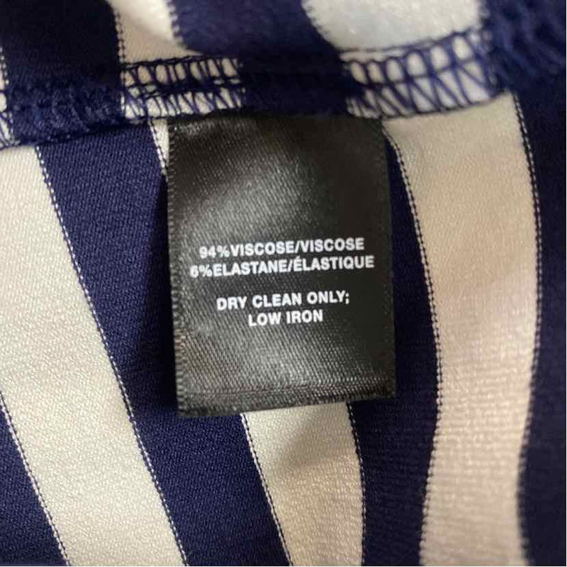 Lafayette 148 Size M Women's Navy-White Stripe Dress