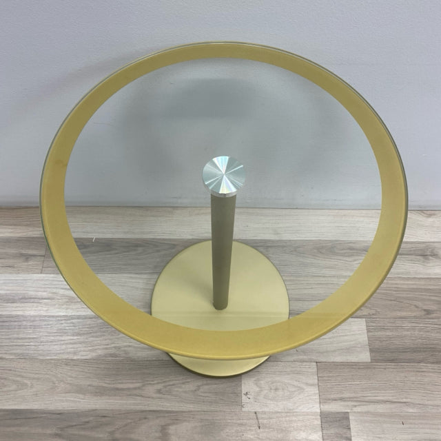 Round Gold-Clear Metal-GLass Table