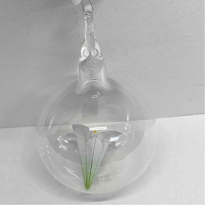 Artful Home Hanging Clear Glass Ball Ornament w Paper Lily Inside