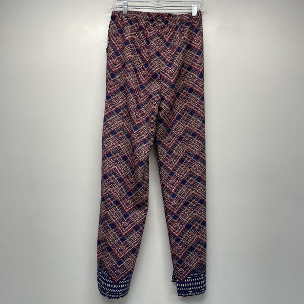 Japna Size M- (6-8) Women's Navy-Multicolor Pattern Wide Leg Pants