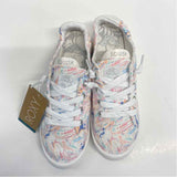 Roxy Size 7 Women's White-Multicolor Pattern Lace Up Sneakers