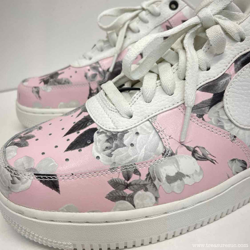 Nike Air Air Force Size 12 Women's Pink-Multi Floral Lace Up Sneakers