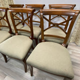 Set of 8 Brown Wood Chais