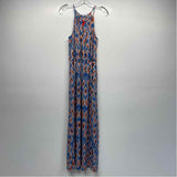 Collective Concepts Size M Women's Blue-Pink Pattern Maxi Dress