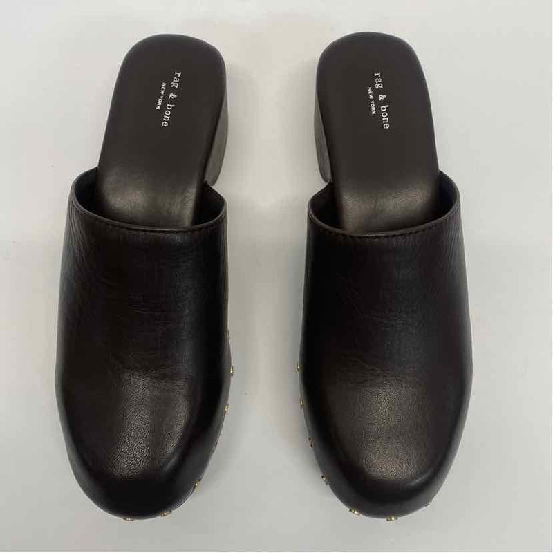 Rag & Bone Size 37-6.5 Women's Chocolate Solid Mules Shoes