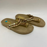 Candie's Women's Size 7-8 Beige Beaded Flats Camel Toe Sandals