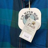 Toad&Co Size L Women's Green-Blue Plaid Button Up Shirt