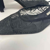 Nina Size 8 Women's Black Shimmer Slingback Shoes