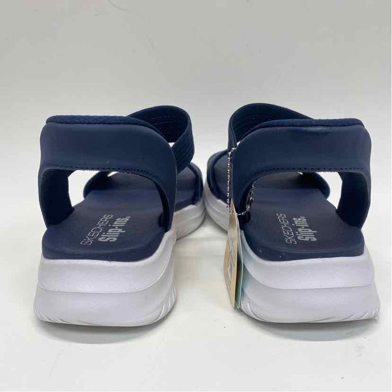 Skechers Size 7 Women's Navy Solid Strappy Sandals