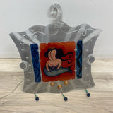 Mermaid Bella Luz Studio Sconce Silver-Red Metal Lamp