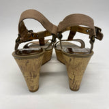 Ellen Tracy Size 8 Women's Brown Solid Wedge Sandals