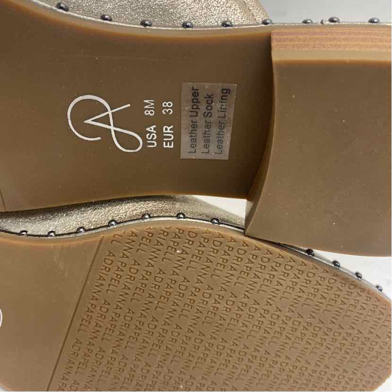 Adrianna Papell Size 8 Women's Gold Shimmer Mules Shoes