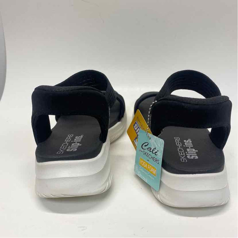 Skechers Size 7 Women's Black Solid Strappy Sandals