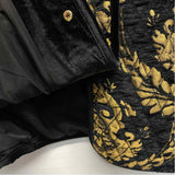 Chico's Women's Size 3-XL Black-Gold Pattern Button Up Jacket
