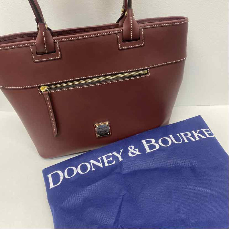 Dooney & Bourke Burgundy Leather Solid Satchel Handbag