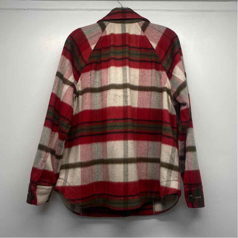Cabi Women's Size L Red-Multi Plaid Zip Up Jacket