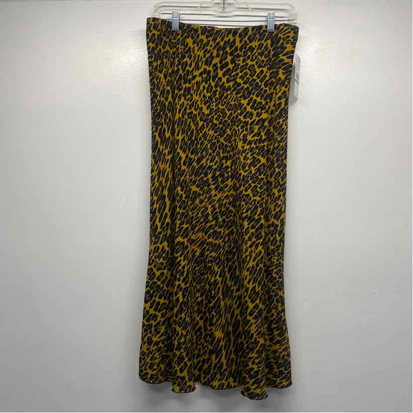 Karen Kane Size L-10 Women's Black-Yellow Pattern A Line Skirt