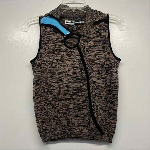 Jamie Sadock Size S Women's Brown-Black Pattern Asymmetrical Sleeveless Top