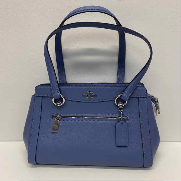 Coach Blue Solid Leather Satchel Handbag