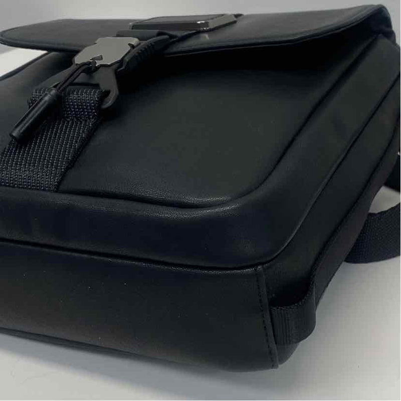 Tumi Solid Black Faux Leather Crossbody Men's Bag