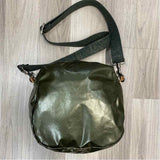 Brontibay Paris Green Fabric Solid Crossbody Handbag