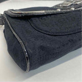 Guess Black Canvas Signature Shoulder Handbag