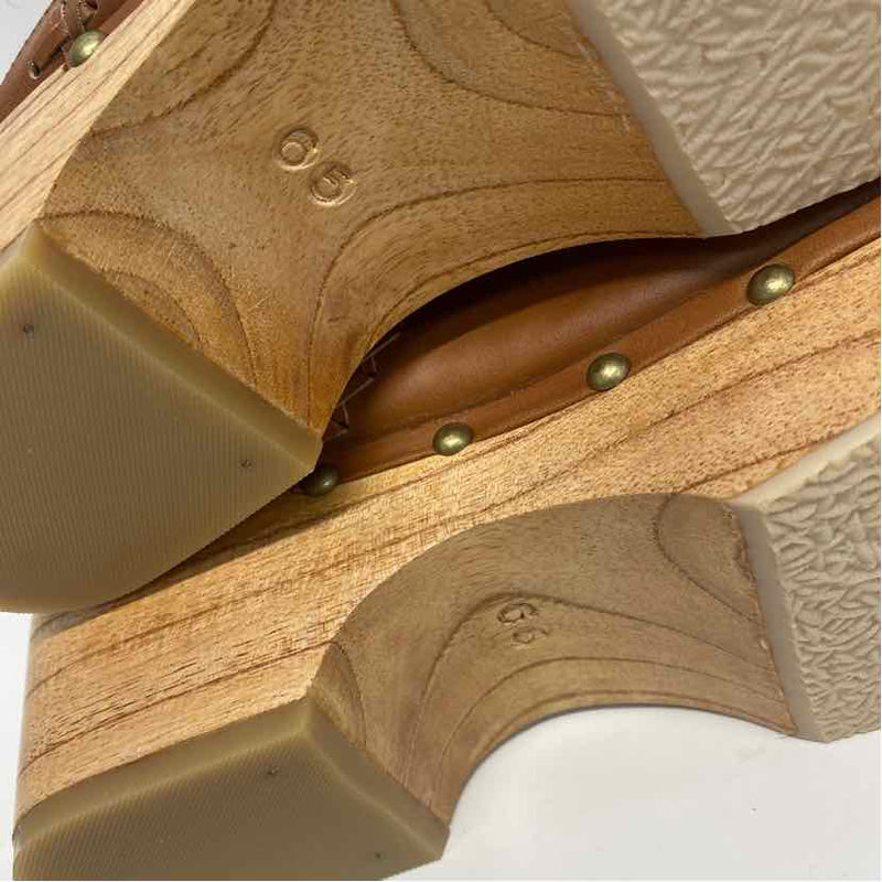 ELF Size 6.5 Women's Caramel Solid Clog Shoes