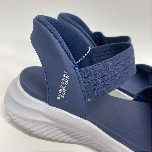 Skechers Size 7 Women's Navy Solid Strappy Sandals