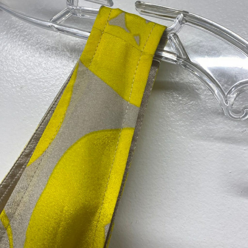 Express Size M Women's Gray-Yellow Pattern Sleeveless Dress