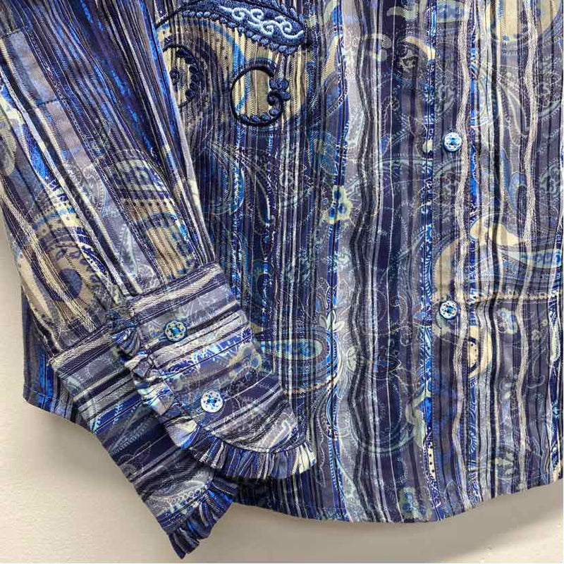 Robert Graham Size S Women's Blue Pattern Button Up Blouse